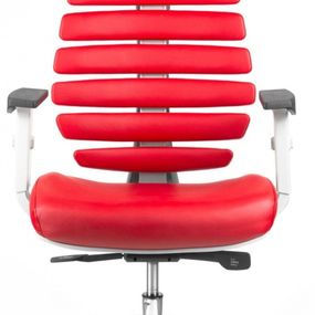 MERCURY kancelárska stolička FISH BONES PDH sivý plast, červená koža - posledný kus BRATISLAVA