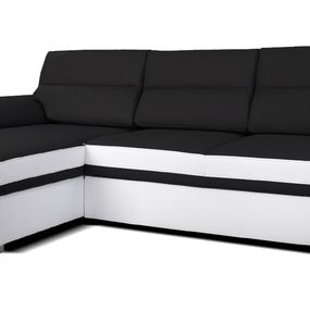 Rohová sedačka Lucan L+2F (čierna + biela) (L)