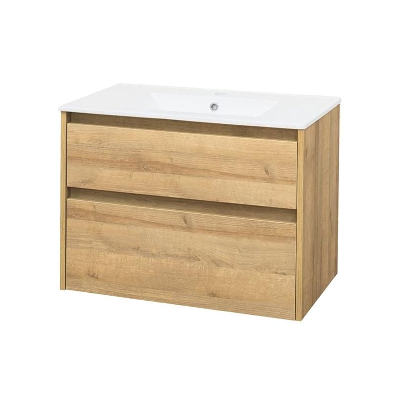 MEREO - Opto, kúpeľňová skrinka s keramickým umývadlom 81cm, dub CN921