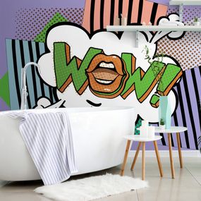 Samolepiaca tapeta štýlový fialový pop art - WOW! - 450x300