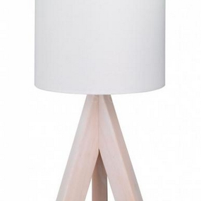 Stolná lampa Ging, biela látka