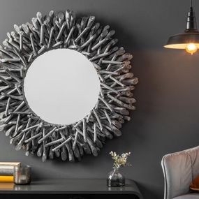 LuxD Dizajnové nástenné zrkadlo Kenley, , sivé 20 cm x  21253