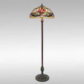 Artistar Farebná stojaca lampa ARIADNE v štýle Tiffany, Obývacia izba / jedáleň, kov, sklo, E27, 60W, K: 170cm