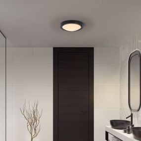 LEDVANCE Bathroom Classic Round svetlo 31cm čierna, Kúpeľňa, oceľ, sklo, E27, 15W, K: 8cm