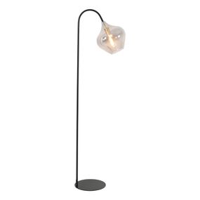 Čierna stojacia lampa (výška 160 cm) Rakel - Light & Living