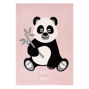DomTextilu Detský moderný koberec ružový so vzorom pandy 64089-238277