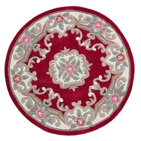 Flair Rugs koberce Ručne všívaný kusový koberec Lotus premium Red kruh - 120x120 (priemer) kruh cm