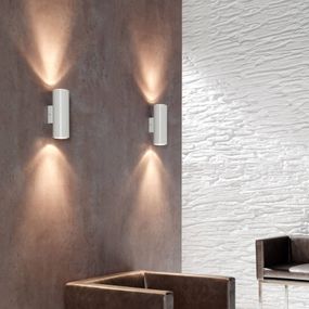 Milan Iluminación Kronn – Up-Down nástenné svietidlo biele, Obývacia izba / jedáleň, hliník, GU10, 75W, K: 20cm