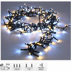 Kinekus Svetlo vianočné 800 LED teplá a studená biela, s funkciami, 16 m, vonkajšie/vnútorné