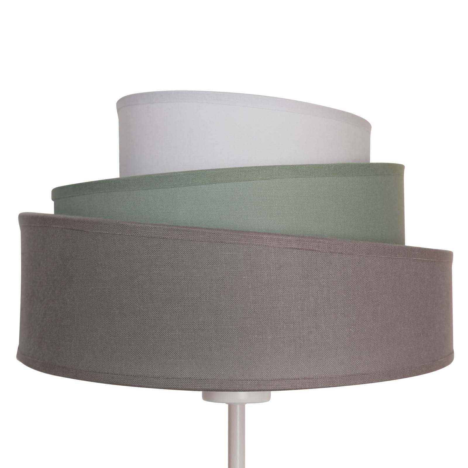 Euluna Stolová lampa Trio monocolor, textil sivá Ø 45 cm, Obývacia izba / jedáleň, textil, kov, E27, 40W, K: 50cm