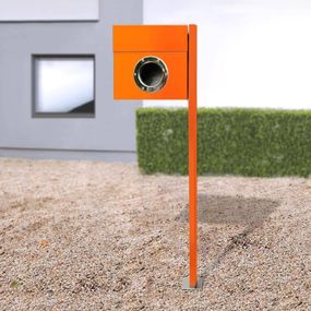 Absolut/ Radius Poštová schránka so stojanom Letterman, oranžová, oceľ potiahnutá práškom ušľachtilá oceľ sklo, L: 40 cm, K: 34cm