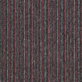 Kobercový štvorec Sonar Lines 4520 červenočierny - 50x50 cm
