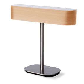 LZF LamPS I-Club stolová LED lampa stmievač prírodný buk, Obývacia izba / jedáleň, drevená dyha, akryl, kov, 18W, P: 40 cm, L: 14 cm, K: 36.5cm