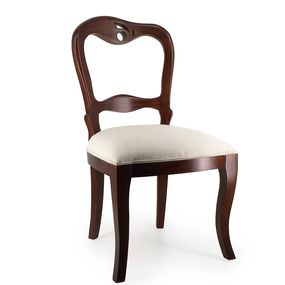Estila Koloniálna jedálenská stolička M-VINTAGE z masívneho mahagónového dreva s béžovým čalúnením 93cm