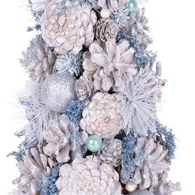 Stromček MagicHome Vianoce, prírodný, krémový, 47 cm