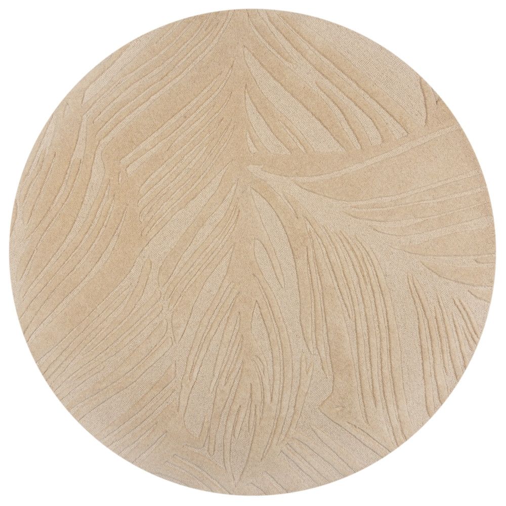 Flair Rugs koberce Kusový koberec Solace Lino Leaf Natural kruh - 160x160 (priemer) kruh cm