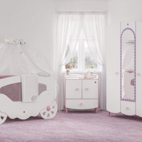 Izba pre bábätko susy - biela/ružová