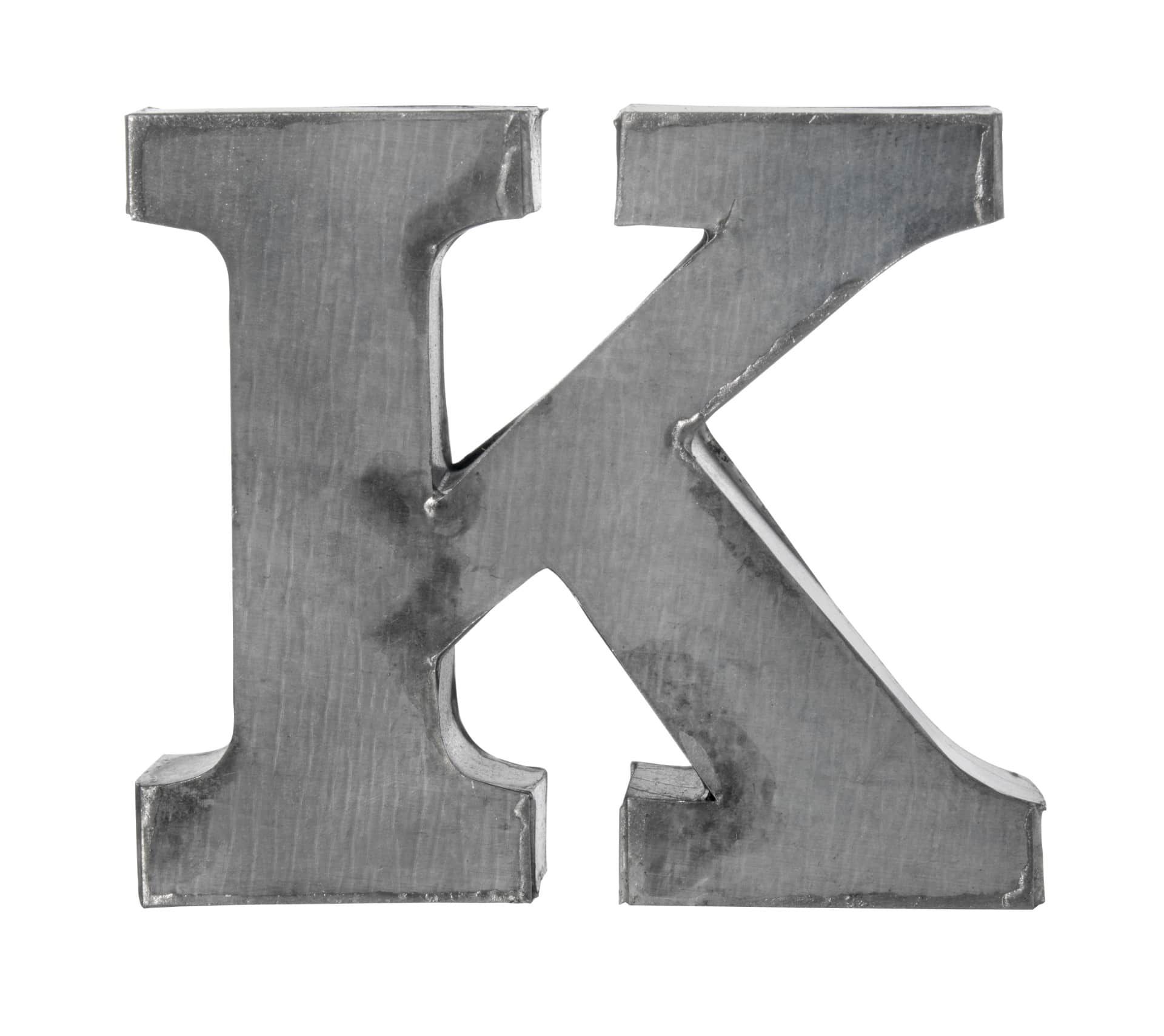 MADAM STOLTZ Plechové písmeno K, 5,5 cm