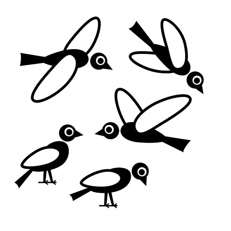 Pieris design Vtáky - nálepky na okno biela
