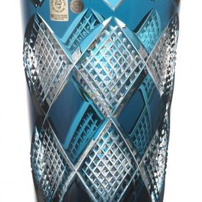 Krištáľová váza Colombine, farba azúrová, výška 255 mm
