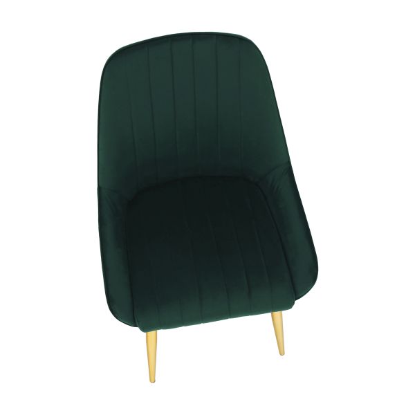 Jedálenská stolička Perlia - smaragdová (Velvet) / zlatá
