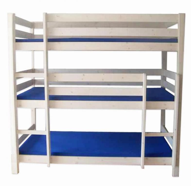 Detská trojposchodová posteľ ALBERT 200x90 cm + matrace ZADARMO!