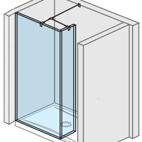Jika Pure - Sklenená stena bočná 79,5 cm na sprchovú vaničku 140 cmx80 cm a 140 cmx90 cm s úpravou Jika Perla Glass, 800 mm x 200 mm x 2000 mm H2684220026681