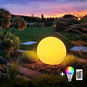 LED RGB Stmievateľná vonkajšia lampa GLOBO 1xE27/8,5W/230V pr. 30 cm IP44 + DO