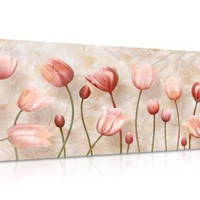 Obraz staroružové tulipány - 120x60