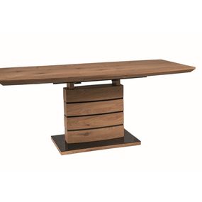 DAVINCI jedálenský stôl 140x80 cm, dub/čierna