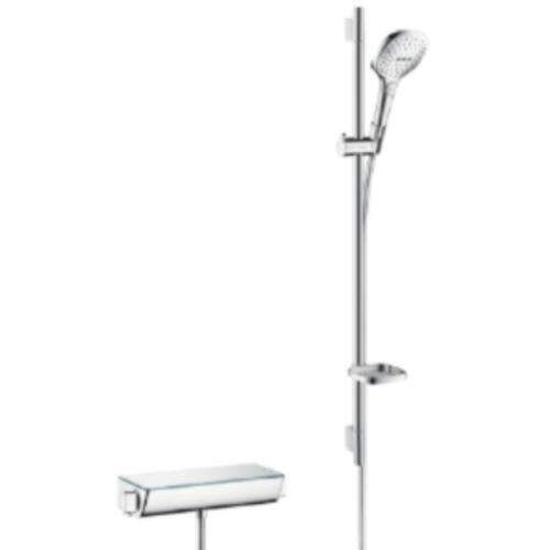 HansGrohe Raindance Select E - Sprchový set 120 s termostatom Ecostat Select, 3 prúdy, biela/chróm 27039400