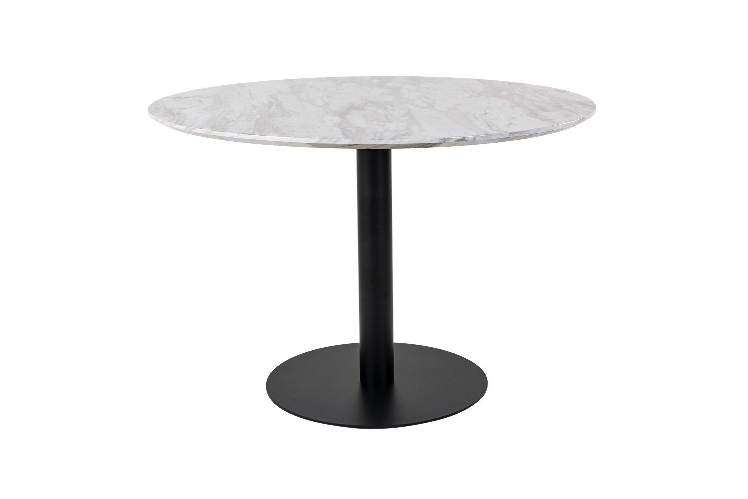 Norddan Okrúhly jedálenský stôl Kane 110 cm imitácia mramoru / čierny