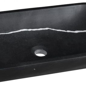 SAPHO - BLOK kamenné umývadlo 60x35 cm, čierny Marquin, matný 2401-39