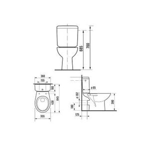 JIKA Zeta - WC kombi, vodorovný odpad, biela H8253960002421