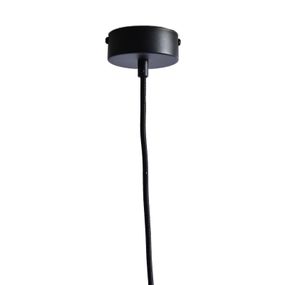LeuchtNatur Nux závesná lampa orech európ./čierna, Obývacia izba / jedáleň, drevo, kov, E27, 10W, K: 30cm