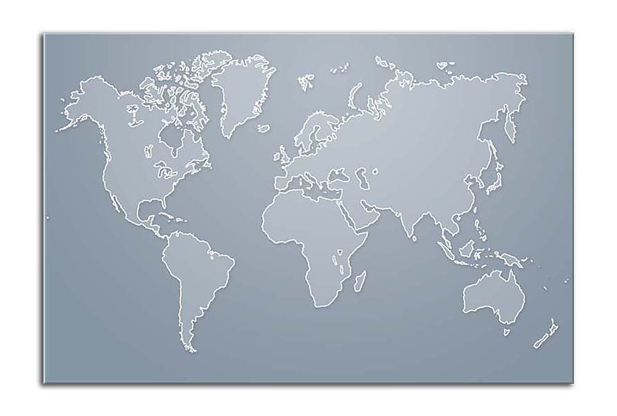 Obraz Map of the World Grey zs24806