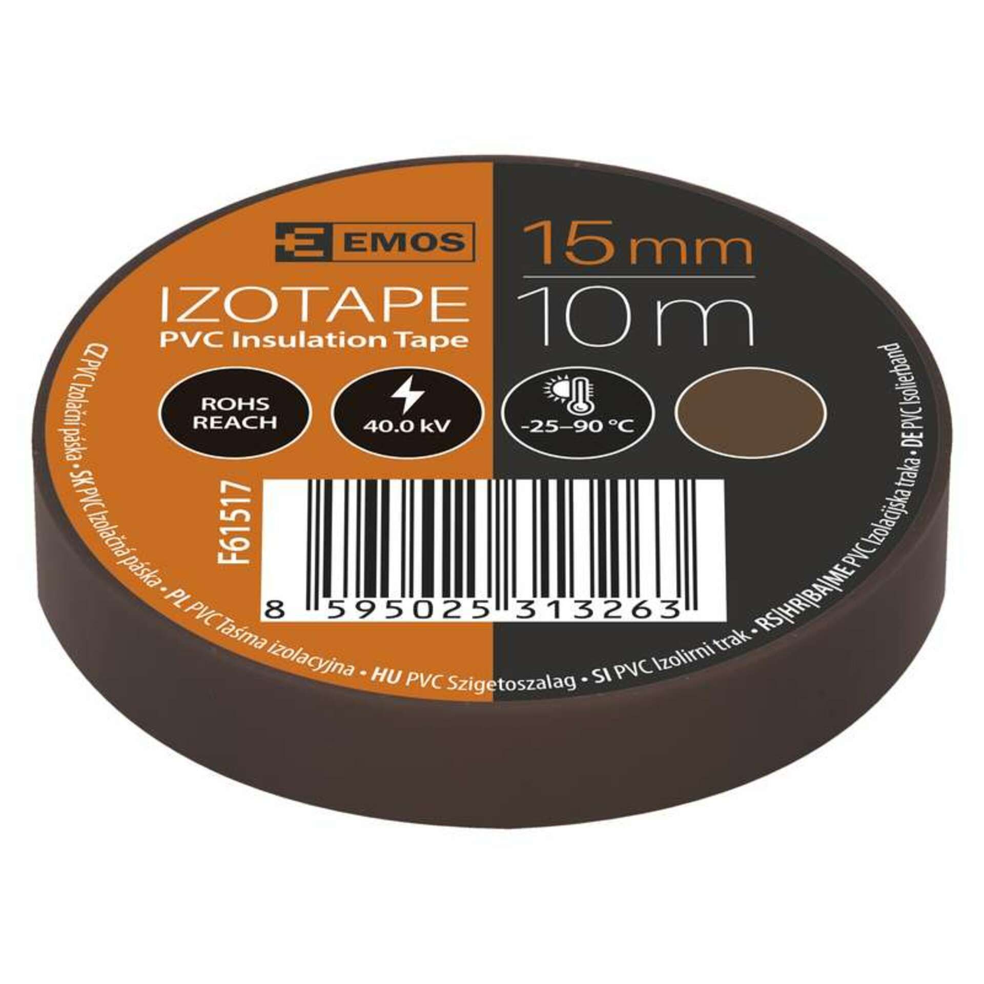 EMOS Izolační páska PVC 15mm / 10m hnědá 2001151070