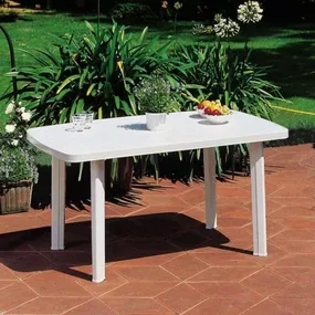 Kinekus Stôl plastový, FARO, rozmery 137x85x72cm, biely