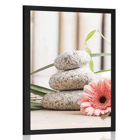 Plagát meditačné a wellness zátišie - 60x90 black