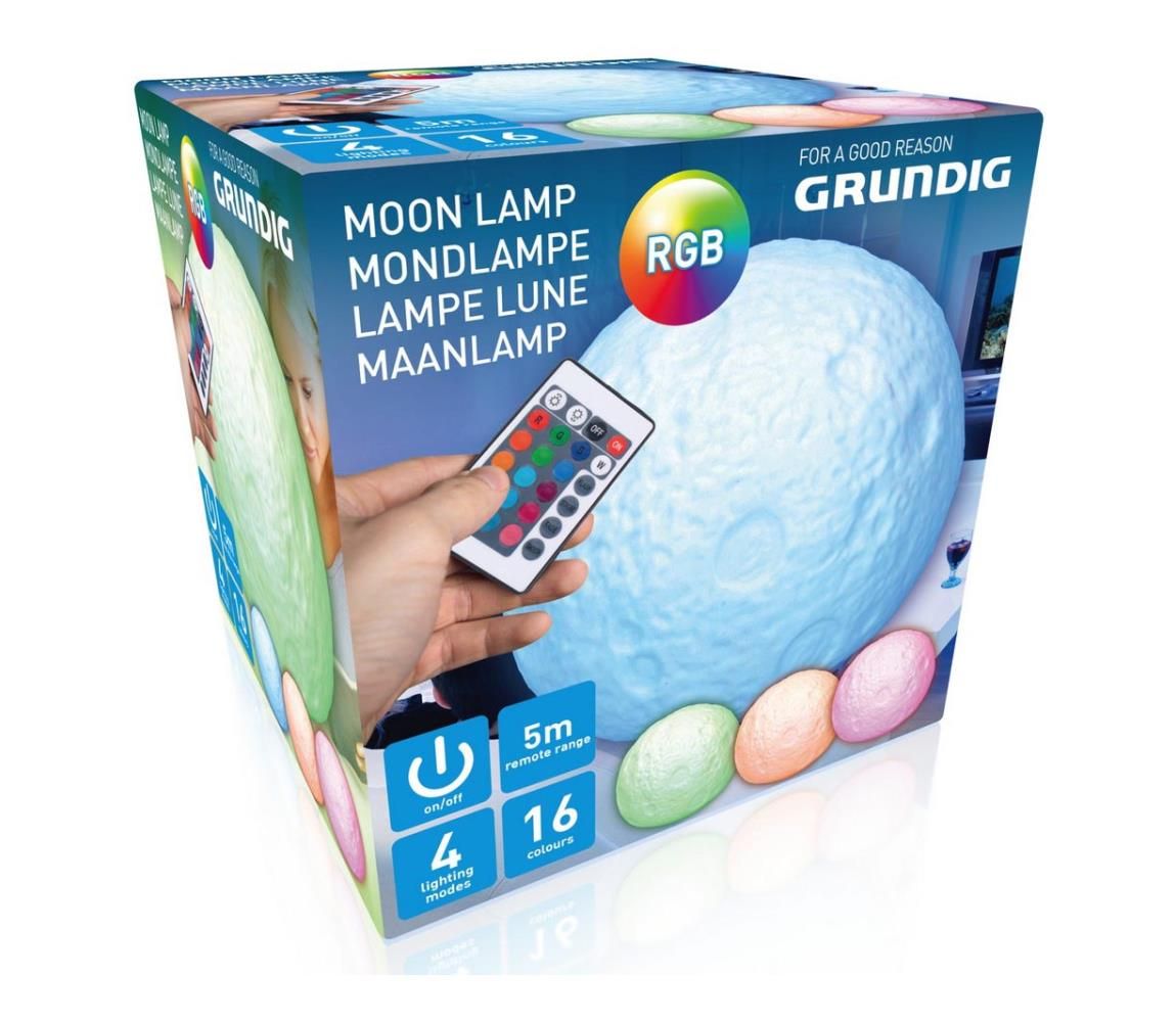 Grundig - LED RGB Dekoračná guľa 1xLED/3xAAA + diaľkové ovládanie