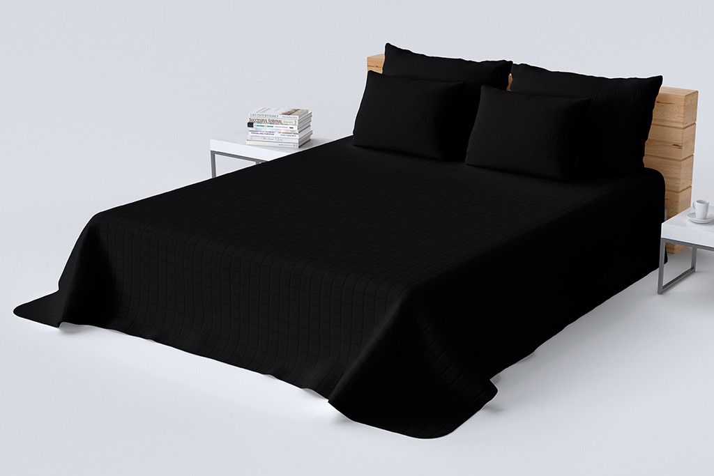DomTextilu Kvalitný prehoz na posteľ čiernej farby Šírka: 170 cm | Dĺžka: 210 cm 47148-218598