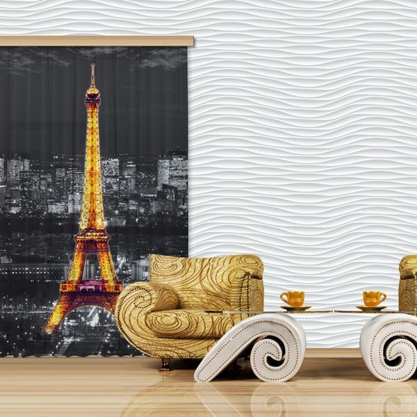 FCP L 6500 AG Design textilný foto záves obrazový Paris in the Night - Paríž v noci FCPL 6500, veľkosť 140 x 245 cm