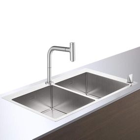 HansGrohe Drezy - Set drezu a batérie C71-F765-10, vzhľad nehrdzavejúcej ocele 43203800