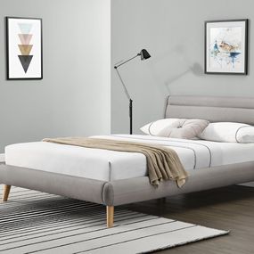 Čalúnená manželská posteľ s roštom Elanda 160 - svetlosivá