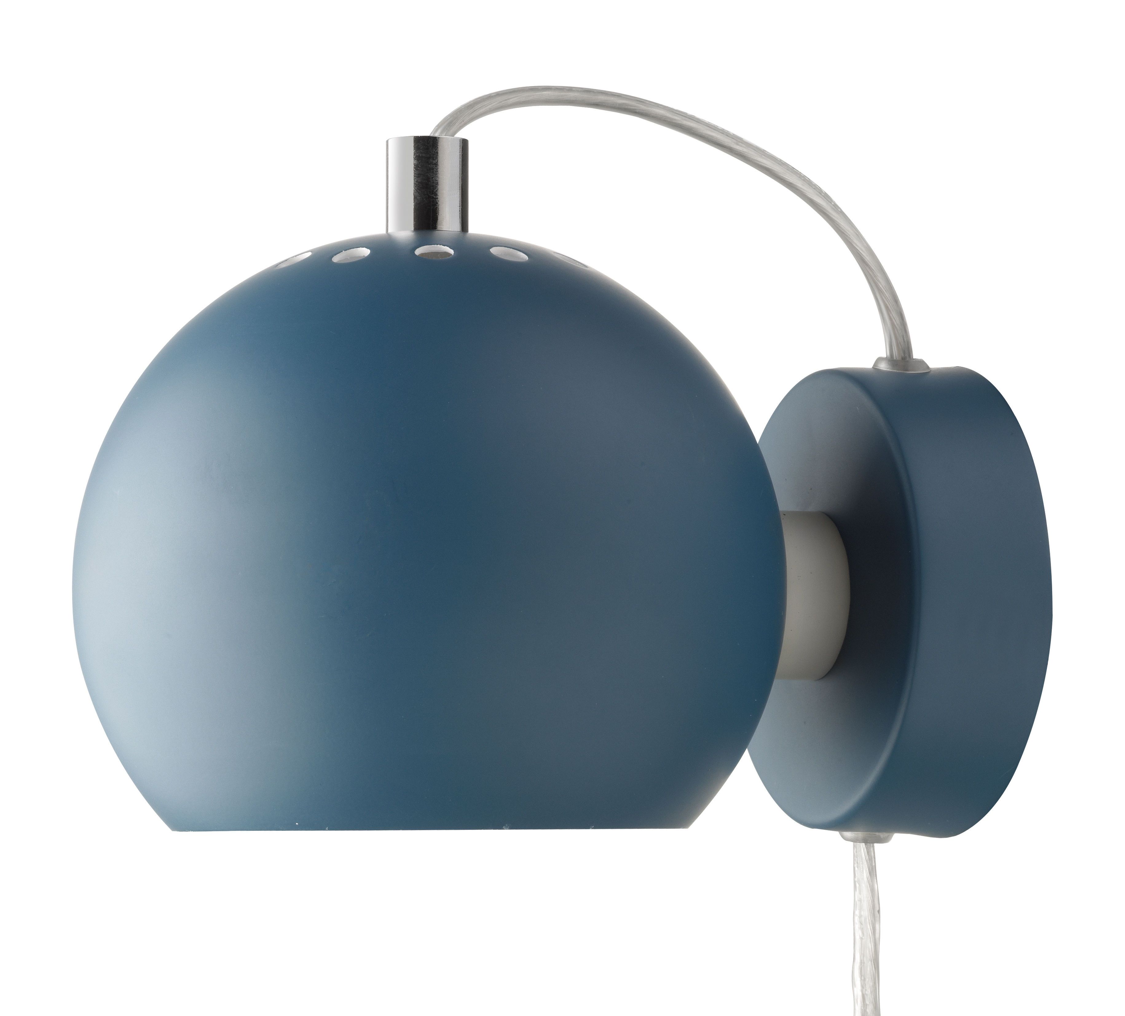 FRANDSEN - Nástenná lampa Ball,, matná petrolejová modrá