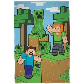 Halantex · Fleecová deka Minecraft - motív Alex a Steve - Polar fleece - 100 x 150 cm