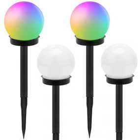 12284 Solárne záhradné lampy - RGB guľa 10cm (4ks) 