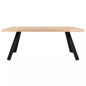 Sconto Jedálenský stôl AMAYA LN dub/kov, šírka 160 cm, prírodná hrana