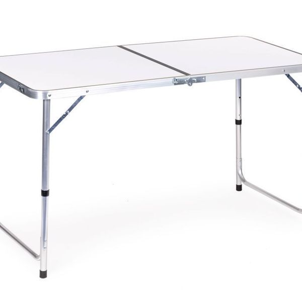 Skladací cateringový stôl 119,5x60 cm biely so 4 stoličkami