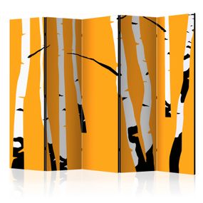 Artgeist Paraván - Birches on the orange background [Room Dividers]